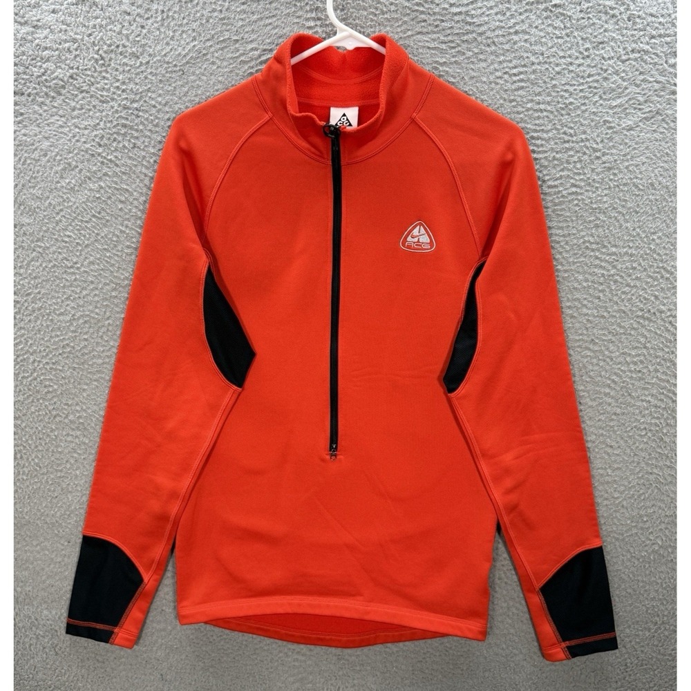 Nike ACG Jacket Mens Small Orange Oregon Series Reissue Polartec Fleece Pullover